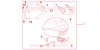 TOP CASE 35L MOONDUST SILVER MET pour Honda SH 300 R ABS BLANC TYPE F de 2012