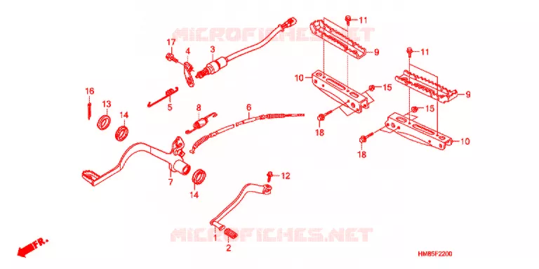 PEDALE - REPOSE PIED Honda ATV 250 FOURTRAX 2012  TRX250TMC