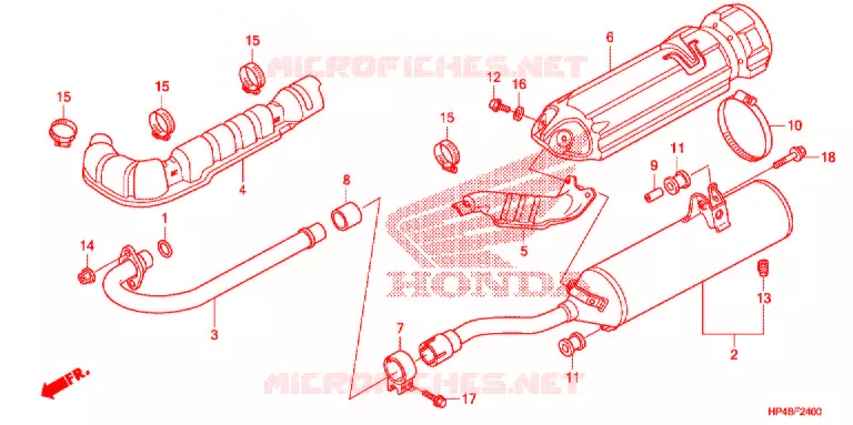 SILENCIEUX D'ECHAPPEMENT Honda ATV 420 FOURTRAX 2012  TRX420FMC