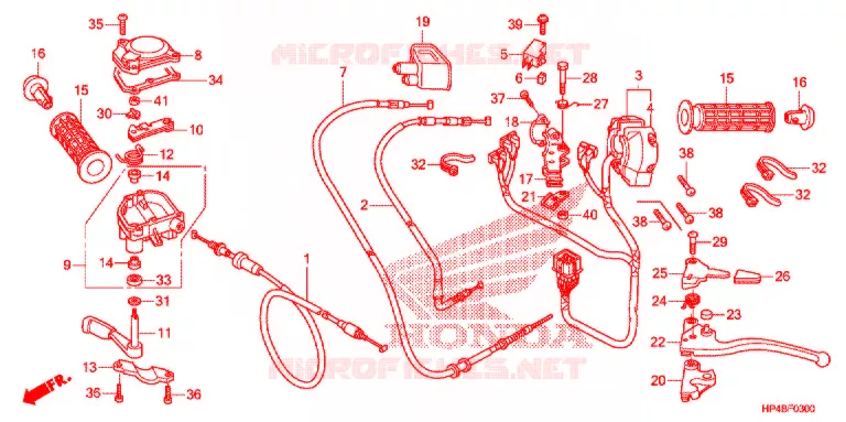 LEVIER DE GUIDON - CABLE - COMMODO Honda ATV 420 FOURTRAX 2013  TRX420FMC