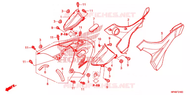 COUVERCLE LATERAL - CAPOT DE RESERVOIR Honda ATV 420 FOURTRAX 2012  TRX420FPEC