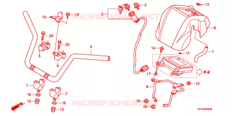 GUIDON Honda ATV 420 FOURTRAX 2012  TRX420FPMC
