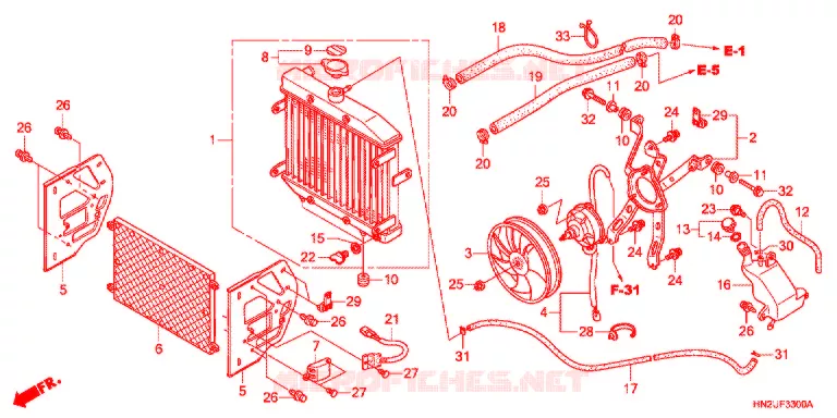 RADIATEUR Honda ATV 500 FOURTRAX 2012  TRX500FAC
