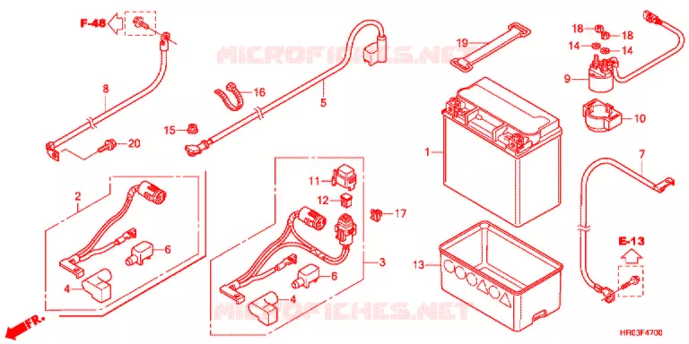 BATTERIE Honda ATV 500 FOURTRAX 2012  TRX500FPEC