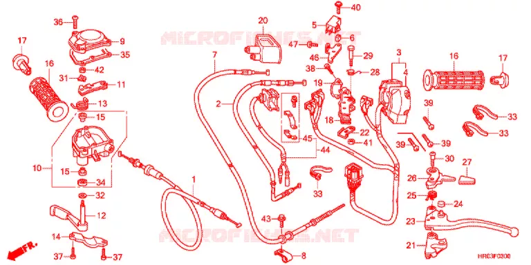 COMMODO - LEVIER - CABLE Honda ATV 420 FOURTRAX 2012  TRX420FPMC