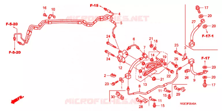 FLEXIBLE DE FREIN Honda MOTO 1200 VFR 2012  VFR1200FDC