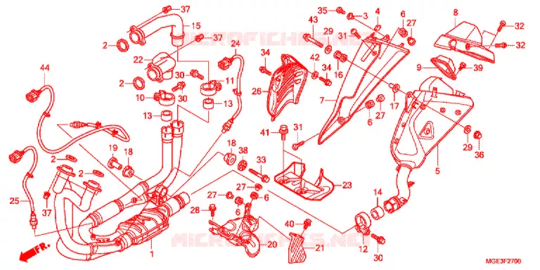 SILENCIEUX D'ECHAPPEMENT Honda MOTO 1200 VFR 2012  VFR1200FDC