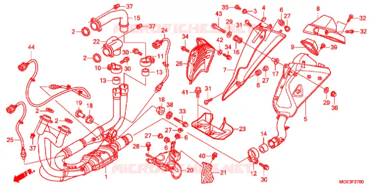 SILENCIEUX D'ECHAPPEMENT Honda MOTO 1200 VFR 2012  VFR1200FDC