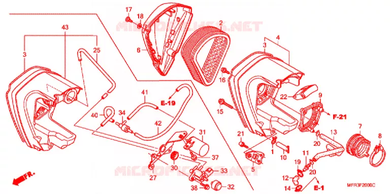 FILTRE A AIR Honda MOTO 1300 VT 2012  VT1300CXAC