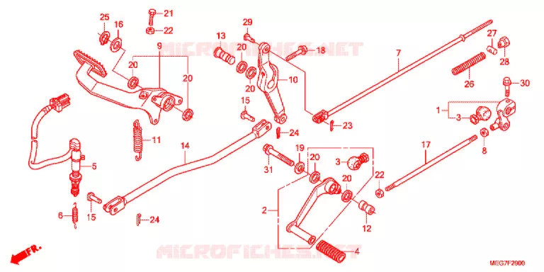 PEDALE (VT750C2B/C2S/CS-E,ED,3E,2ED/C/CA) Honda MOTO 750 SHADOW 2012  VT750CSC