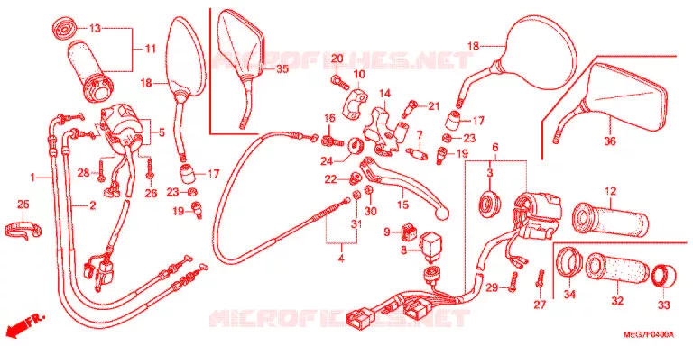COMMODOS - POIGNEES Honda MOTO 750 SHADOW 2012  VT750CSC