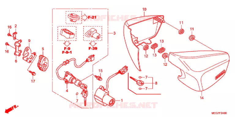COUVERCLES LATERAUX (VT750C2B/C2S/CS/C/CA) Honda MOTO 750 SHADOW 2012  VT750CSC