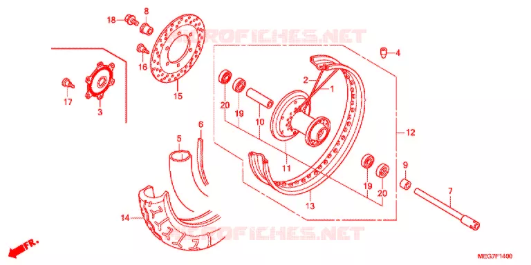 ROUE AVANT (VT750C2B/C2S/CS/C/CA) Honda MOTO 750 SHADOW 2012  VT750CSC