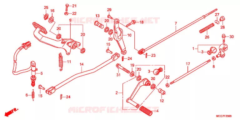 PEDALE (VT750C2B/C2S/CS-E,ED,3E,2ED/C/CA) Honda MOTO 750 SHADOW 2012  VT750CSC