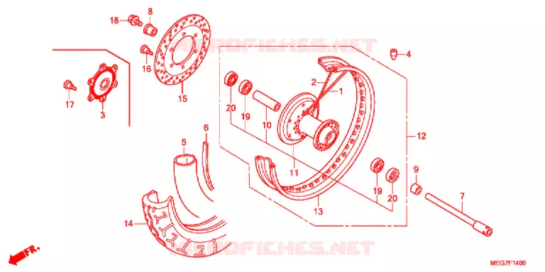 ROUE AVANT (VT750C2B/C2S/CS/C/CA) Honda MOTO 750 SHADOW 2012  VT750CSC
