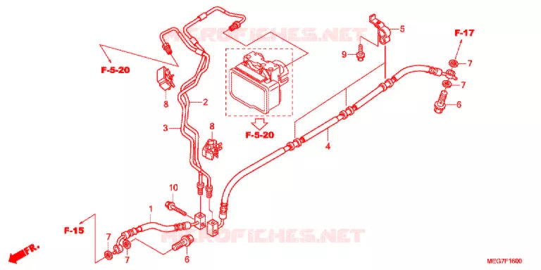 DURITE DE FREIN ARRIERE Honda MOTO 750 SHADOW 2012  VT750CSC