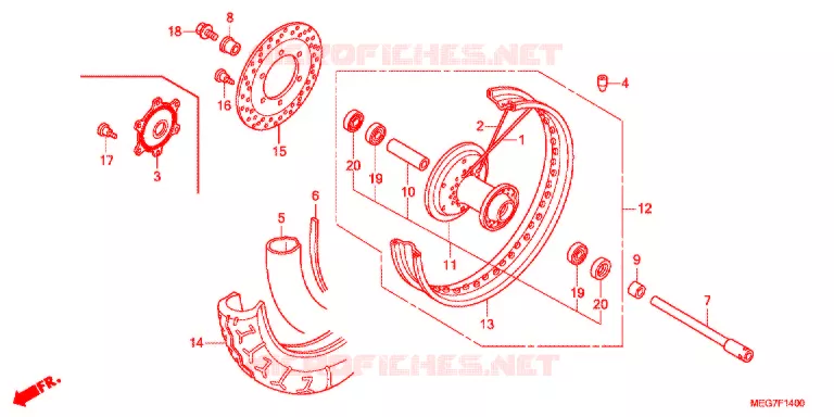 ROUE AVANT (VT750C2B/C2S/CS/C/CA) Honda MOTO 750 SHADOW 2012  VT750CSC