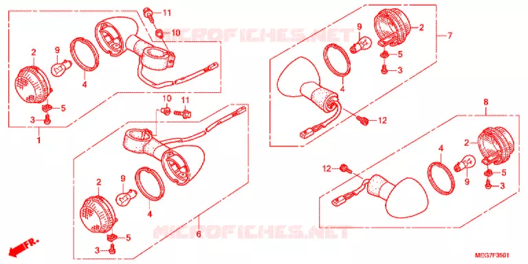 CLIGNOTANT (VT750C2S/S) Honda MOTO 750 VT 2012  VT750SC