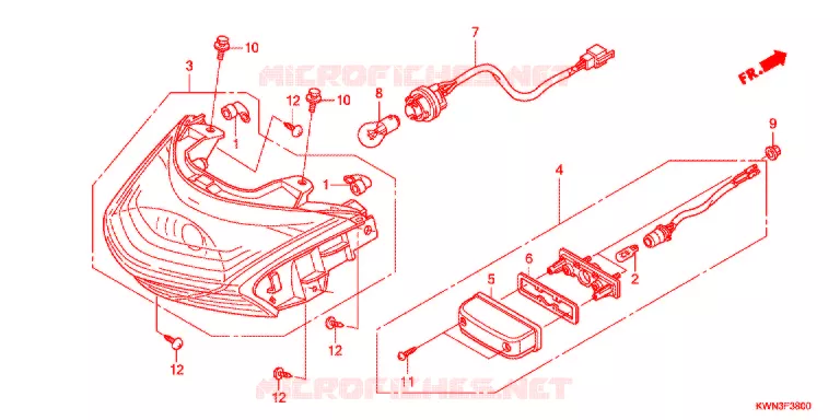 FEU ARRIERE Honda SCOOTER 125 PCX 2013  WW125EX2C