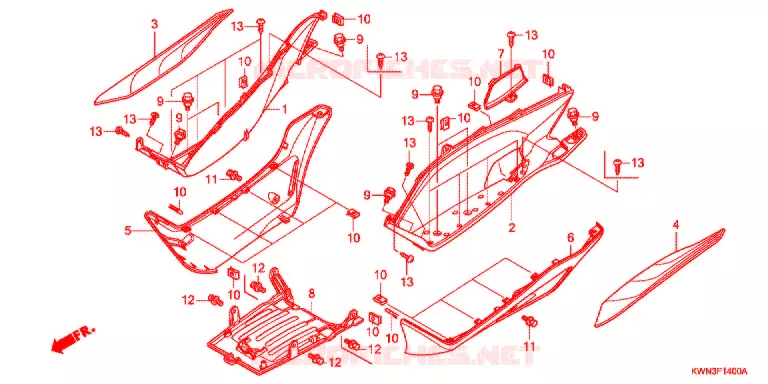 PLANCHER Honda SCOOTER 125 PCX 2012  WW125EX2C