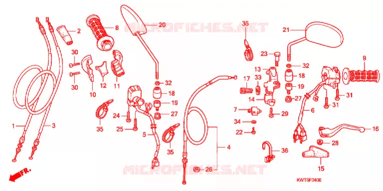 LEVIER DE GUIDON - CABLE - COMMODO Honda MOTO 300 XR 2013  XRE300C