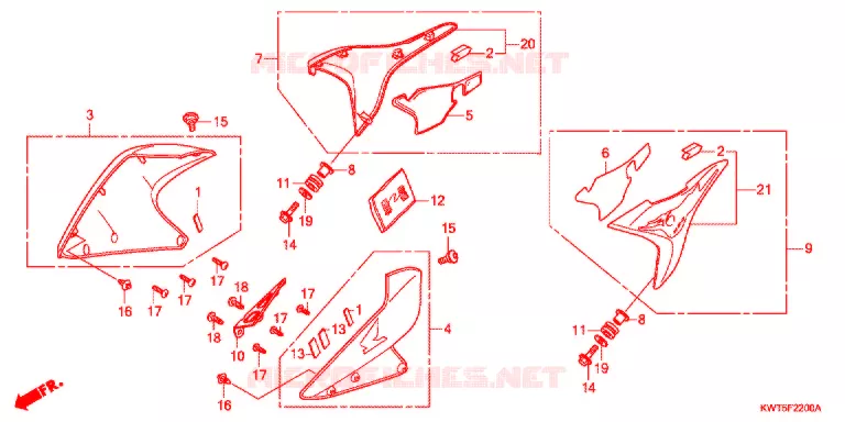 OUIES DE RADIATEUR Honda MOTO 300 XR 2011  XRE300AB
