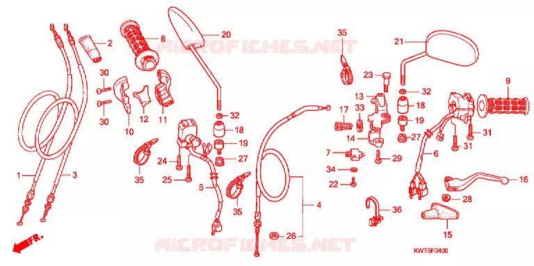 LEVIER DE GUIDON - CABLE - COMMODO Honda MOTO 300 XR 2011  XRE300AB