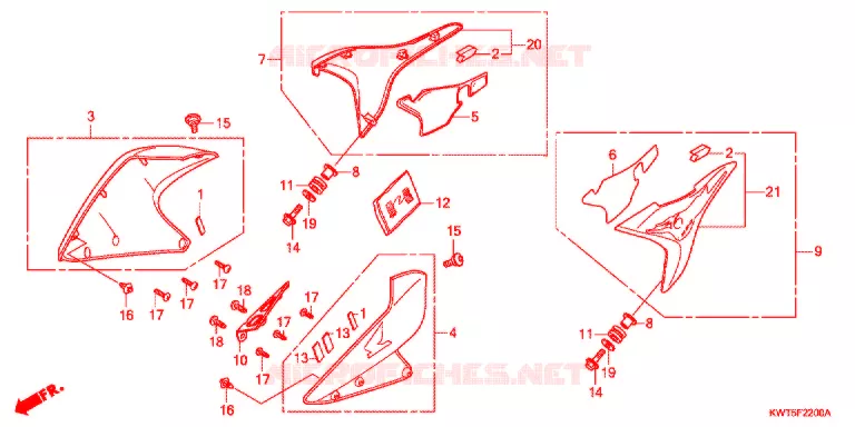OUIES DE RADIATEUR Honda MOTO 300 XR 2011  XRE300B