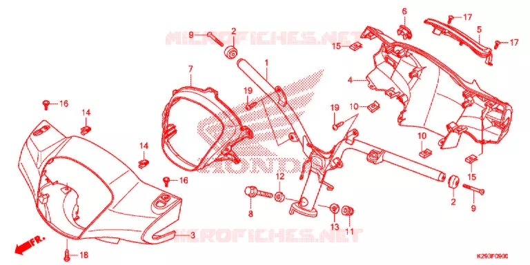 GUIDON - CARENAGE Honda SCOOTER 125 SH 2014  ANC125E