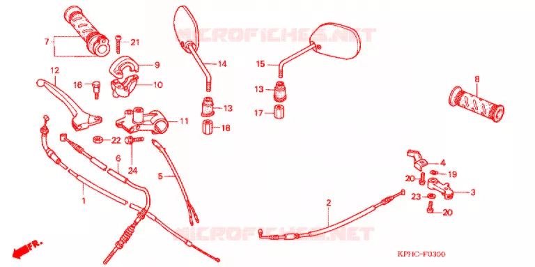 LEVIER DE GUIDON - CABLE - COMMODO (CH,3CH) Honda SCOOTER 125 INNOVA 2004  ANF125MSH4