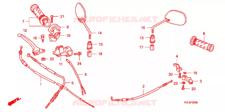 LEVIER DE GUIDON - CABLE - COMMODO Honda SCOOTER 125 INNOVA 2009  ANF125MWH9