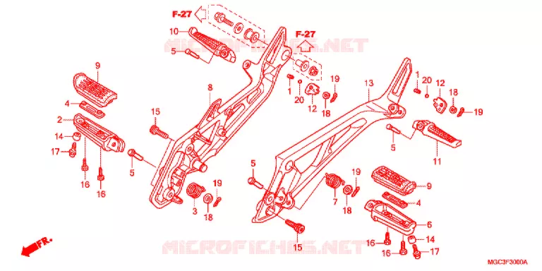 REPOSE PIED Honda MOTO 1100 CB 2011  CB1100AB
