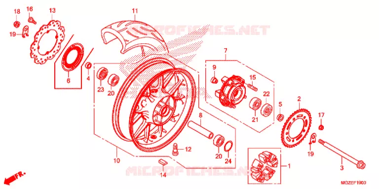 ROUE ARRIERE Honda MOTO 500 CB 2013  CB500FD