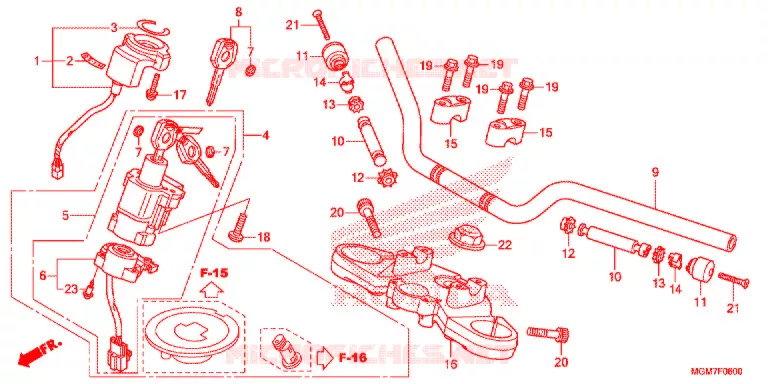 GUIDON - TE DE FOURCHE Honda MOTO 600 HORNET 2013  CB600FD