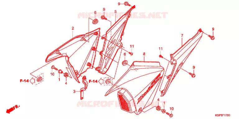 COUVERCLES LATERAUX Honda MOTO 150 CBF 2012  CBF150MC