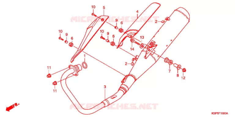 SILENCIEUX D'ECHAPPEMENT Honda MOTO 150 CBF 2013  CBF150MC