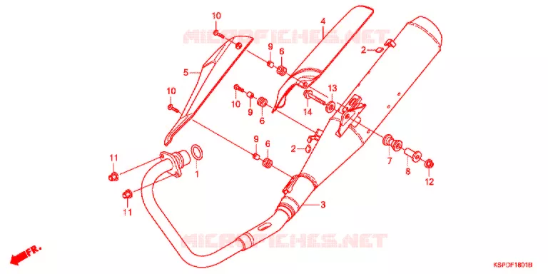 SILENCIEUX D'ECHAPPEMENT (CBF150MB/MC) Honda MOTO 150 CBF 2012  CBF150MC