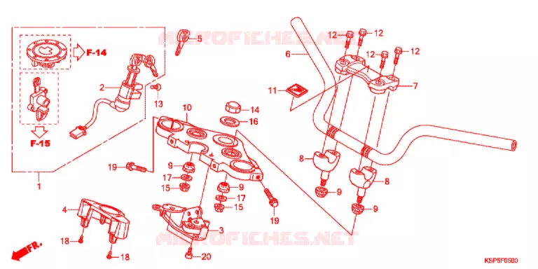 GUIDON - TE DE FOURCHE Honda MOTO 150 CBF 2012  CBF150MC