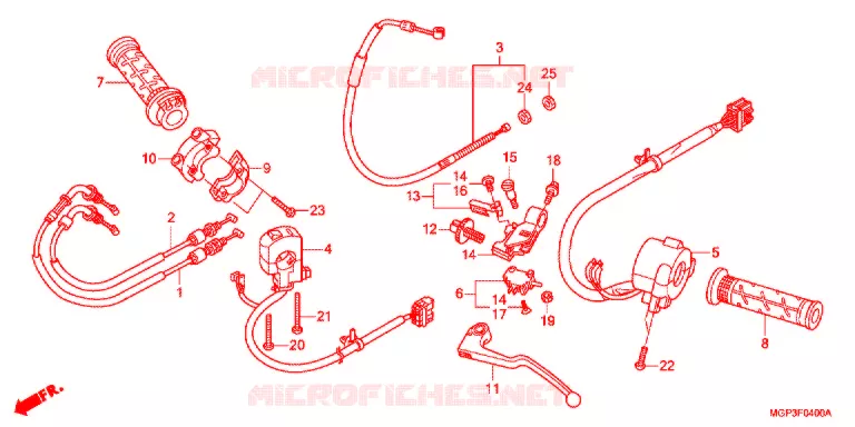 LEVIER DE GUIDON - CABLE - COMMODO Honda MOTO 1000 CBR 2013  CBR1000RRD
