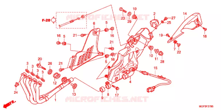 SILENCIEUX D'ECHAPPEMENT (CBR1000RRC/D/RAC/D) Honda MOTO 1000 CBR 2012  CBR1000RRC