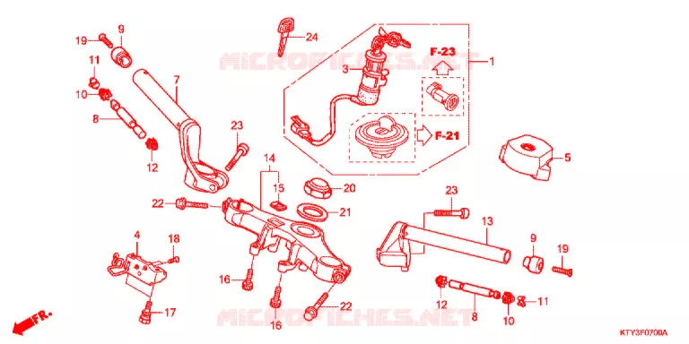 GUIDON - TE DE FOURCHE Honda MOTO 125 CBR 2012  CBR125RTC