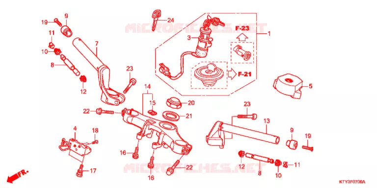 GUIDON - TE DE FOURCHE Honda MOTO 125 CBR 2012  CBR125RTC