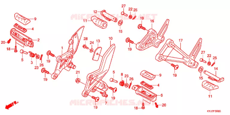 REPOSE PIED Honda MOTO 250 CBR 2013  CBR250RD