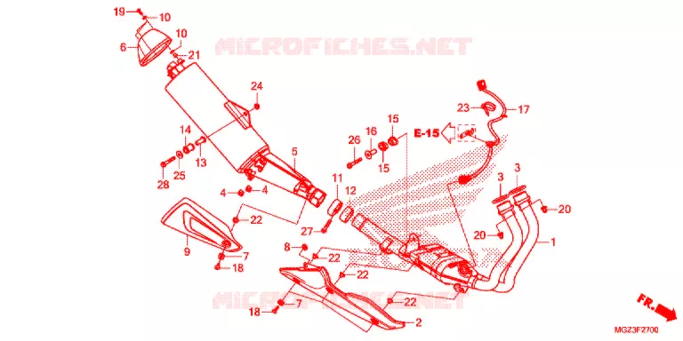 SILENCIEUX D'ECHAPPEMENT Honda MOTO 500 CBR 2013  CBR500RAD
