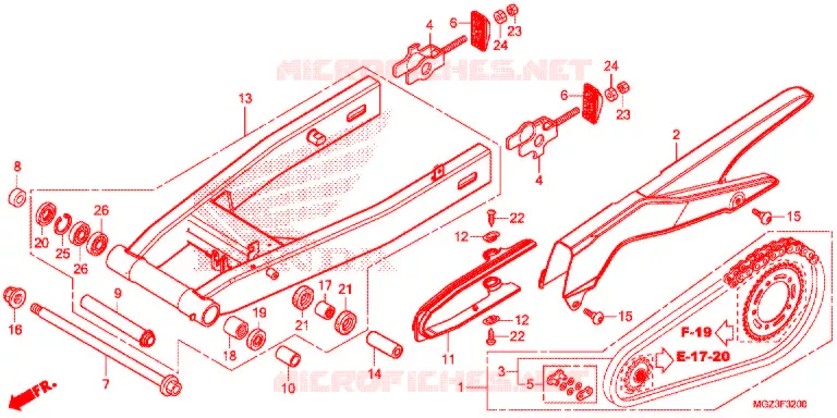 BRAS OSCILLANT Honda MOTO 500 CBR 2013  CBR500RAD