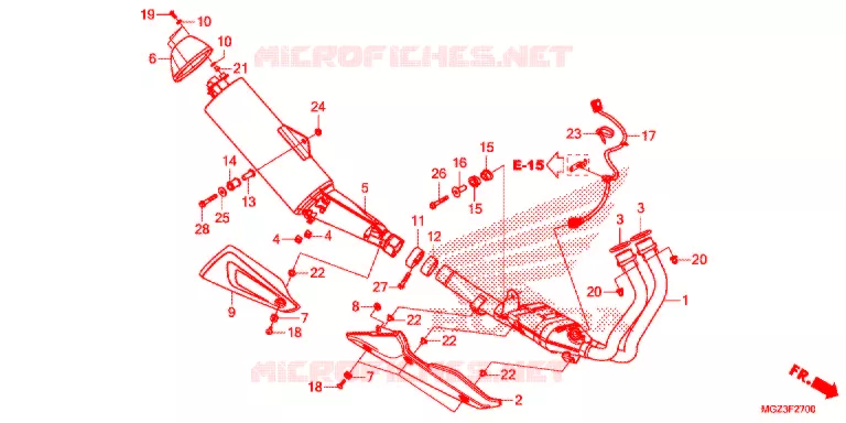 SILENCIEUX D'ECHAPPEMENT Honda MOTO 500 CBR 2013  CBR500RD