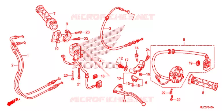 LEVIER DE GUIDON - CABLE - COMMODO Honda MOTO 600 CBR 2016  CBR600RAD
