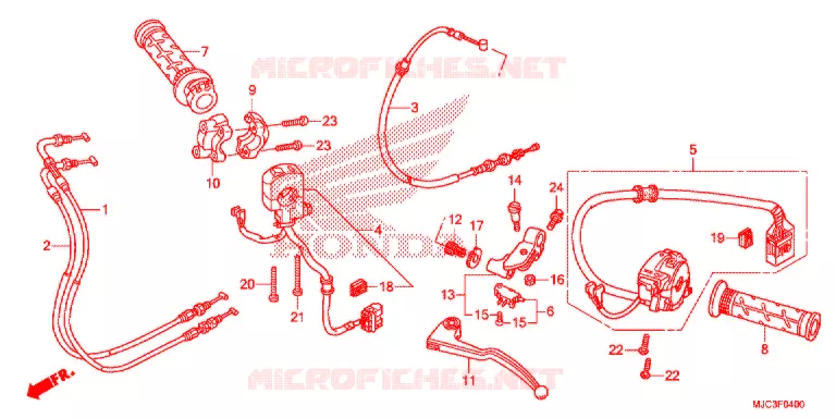 LEVIER DE GUIDON - CABLE - COMMODO Honda MOTO 600 CBR 2015  CBR600RRD
