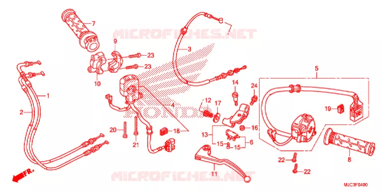 LEVIER DE GUIDON - CABLE - COMMODO Honda MOTO 600 CBR 2016  CBR600RRD