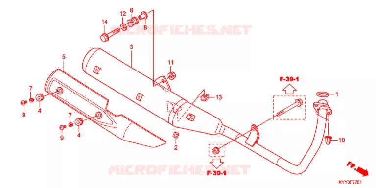 SILENCIEUX D'ECHAPPEMENT (2) Honda MOTO 125 ACE 2014  CGX125SHD